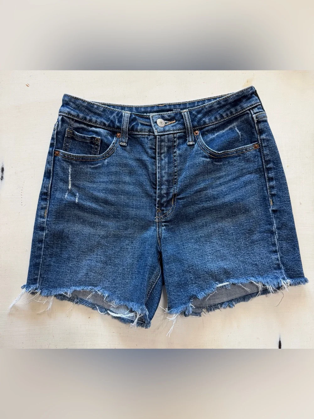 Old Navy Distressed Dark Blue Denim Shorts